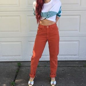 Vintage Orange High Waisted Guess Jeans 90s 28